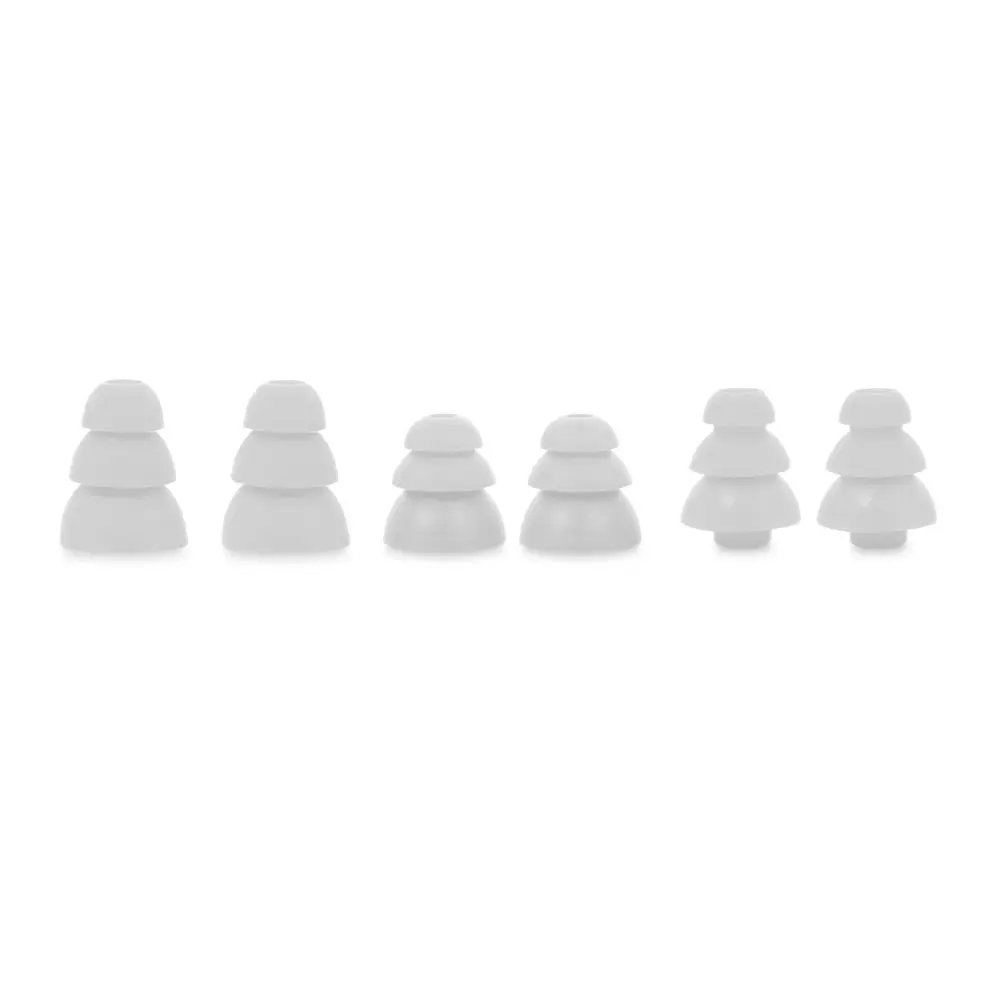 6pcs Three Layer Silicone In-Ear Earphone Covers Cap Replacement Earbuds Eartips Earplug