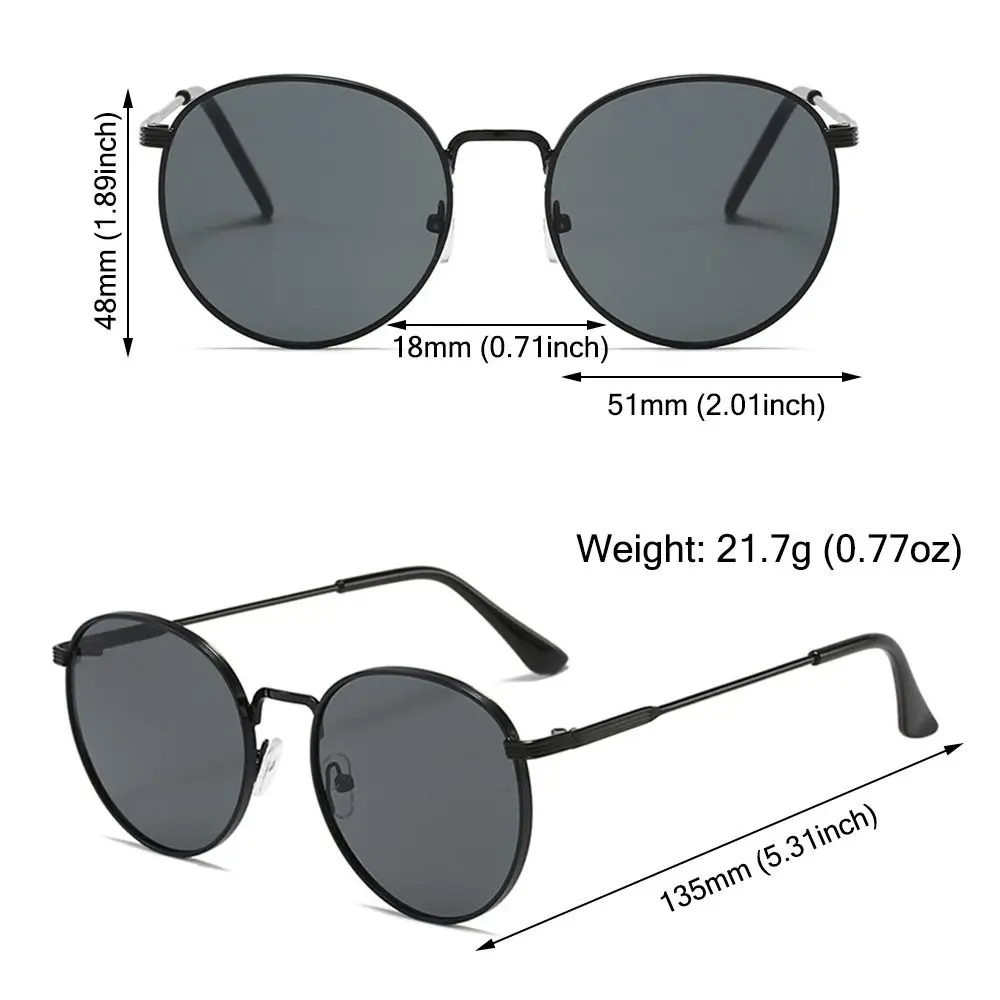 Circle Round Sunglasses Fashion Vintage Summer Metal Frame Sun Glasses UV Protection Retro Shades for Women Men