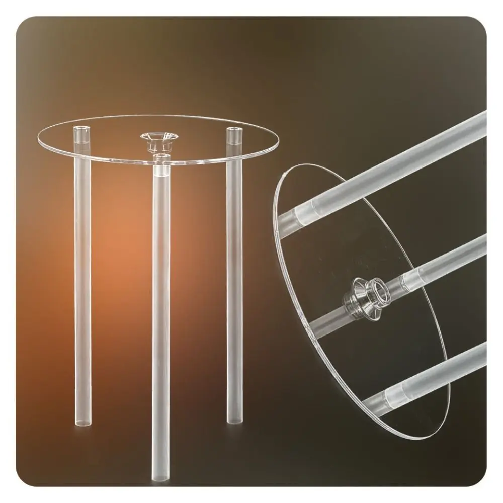Transparent Multi-layer Cake Stand Cake Stands Support DIY Cake Decor Round Cake Board Plastic Straw Frame Cake Tier Support