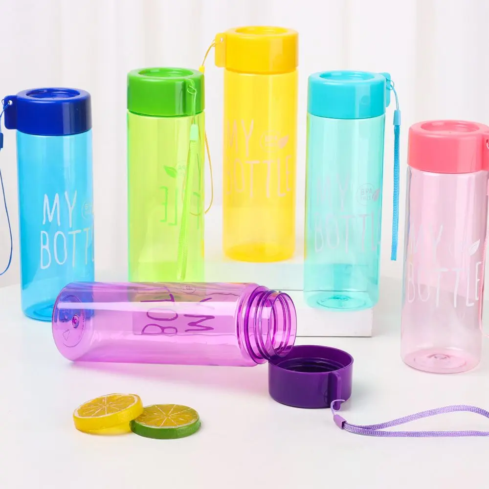 500ML Large Capacity Sports Water Bottle Transparent Drinking Cup Men Women Summer Outdoor Portable Plastic Coffee Juice Cup