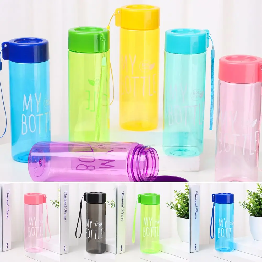 500ML Large Capacity Sports Water Bottle Transparent Drinking Cup Men Women Summer Outdoor Portable Plastic Coffee Juice Cup
