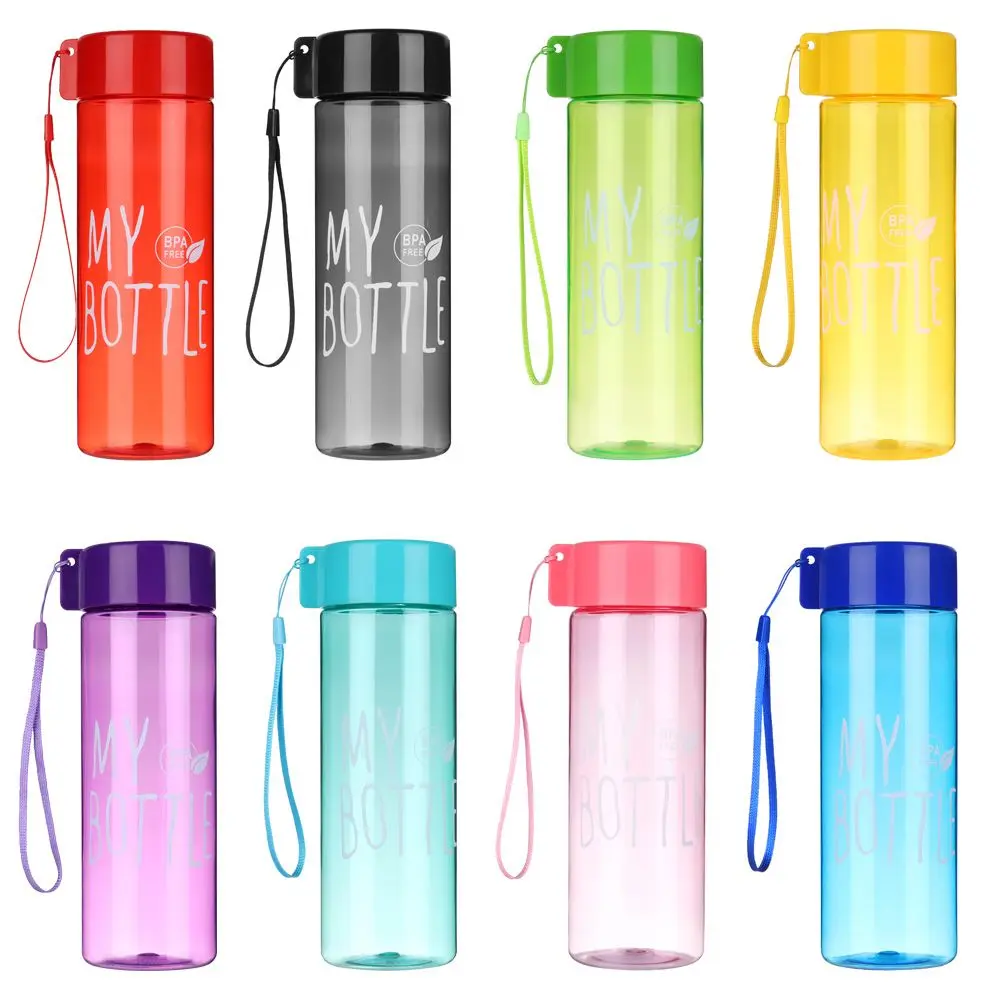 500ML Large Capacity Sports Water Bottle Transparent Drinking Cup Men Women Summer Outdoor Portable Plastic Coffee Juice Cup