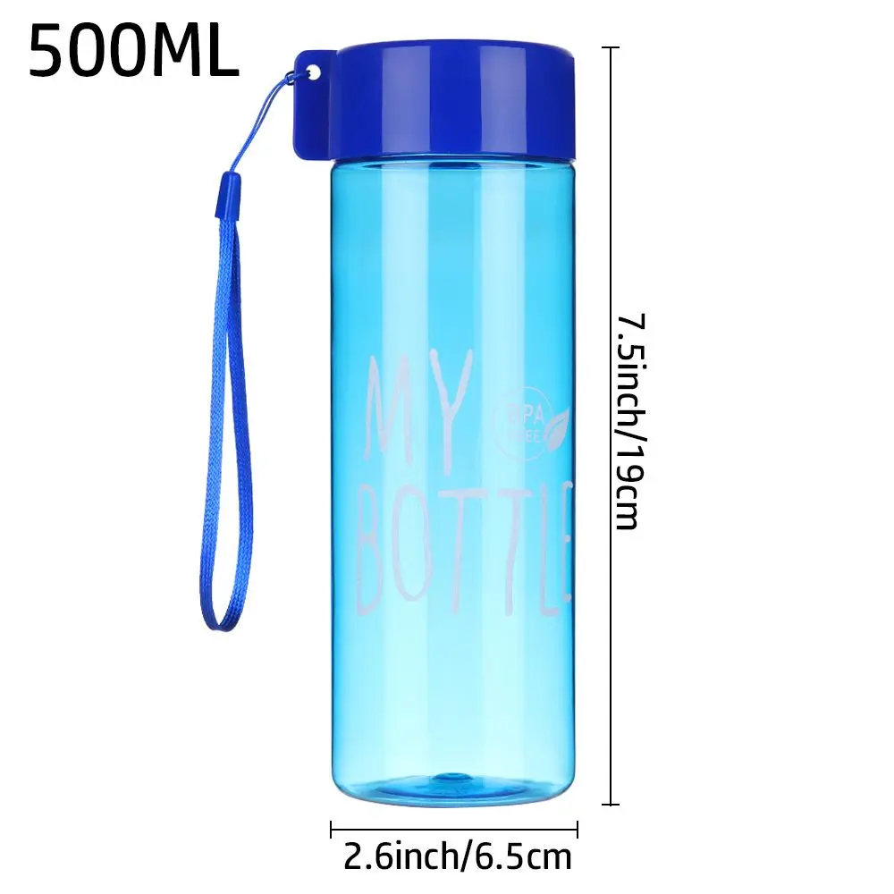 500ML Large Capacity Sports Water Bottle Transparent Drinking Cup Men Women Summer Outdoor Portable Plastic Coffee Juice Cup