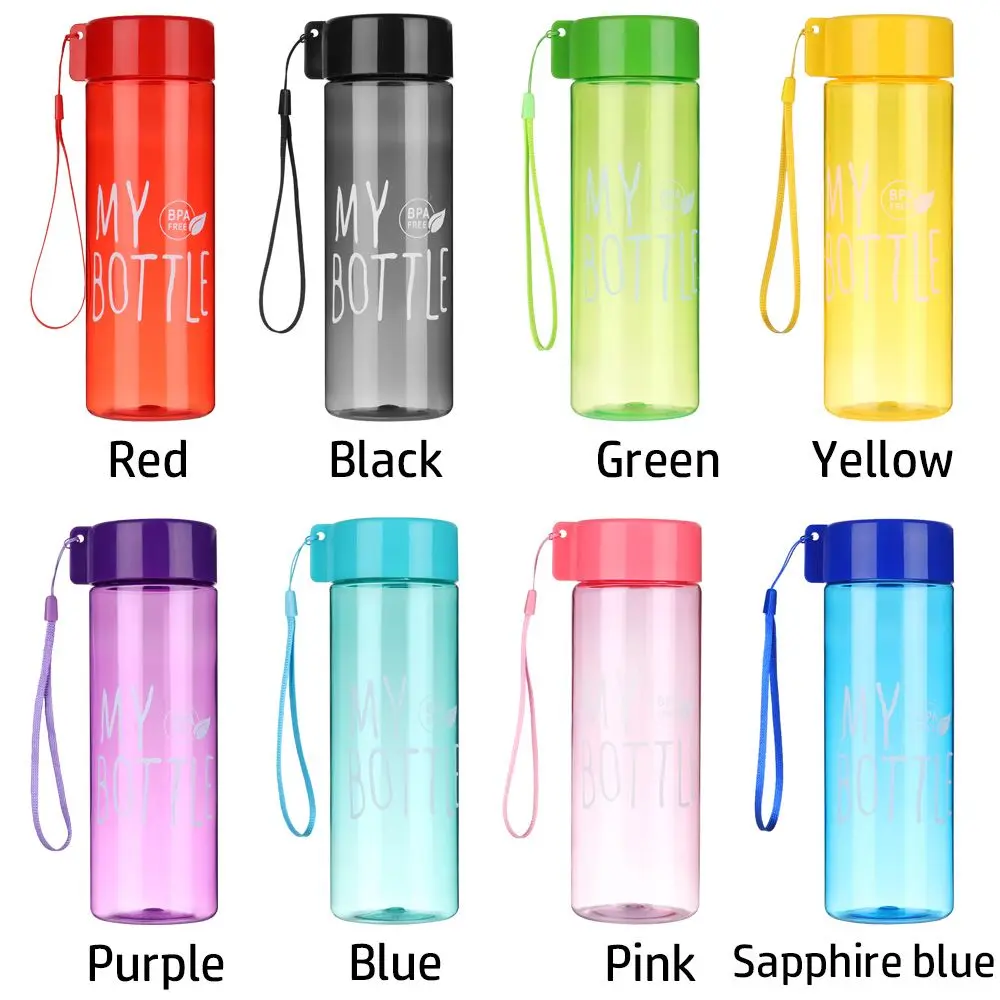 500ML Large Capacity Sports Water Bottle Transparent Drinking Cup Men Women Summer Outdoor Portable Plastic Coffee Juice Cup