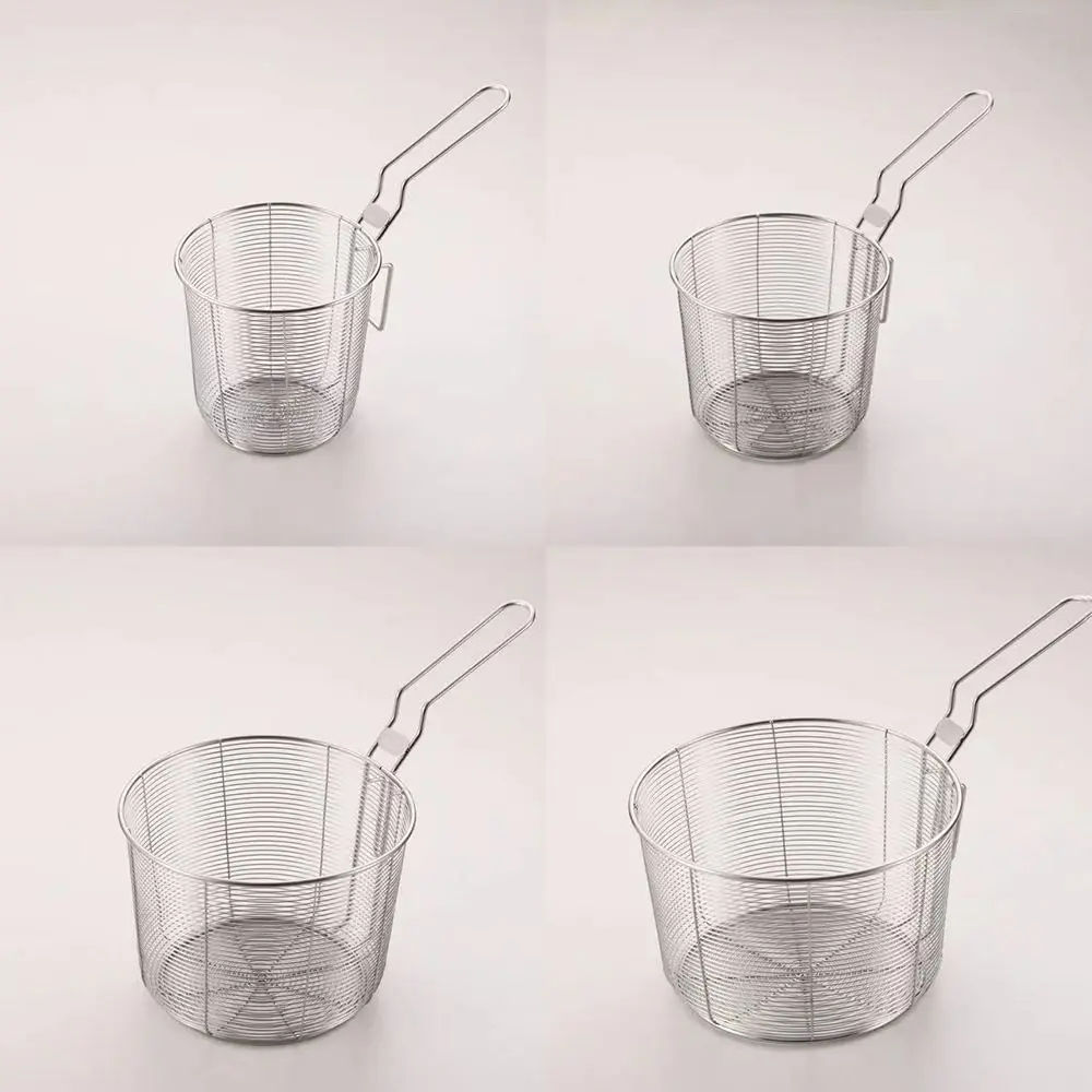 Mini Chips Frying Basket Strainer Mesh 304 Stainless Steel French Chip Filter Fryer Serving Basket for Dumplings French Fries