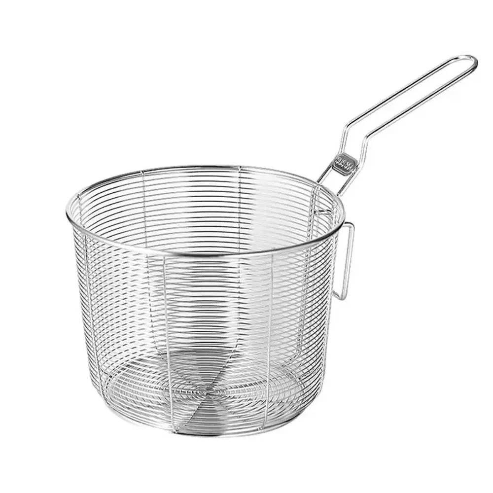 Mini Chips Frying Basket Strainer Mesh 304 Stainless Steel French Chip Filter Fryer Serving Basket for Dumplings French Fries