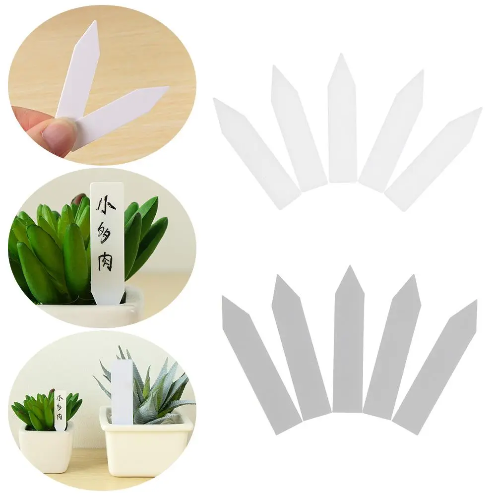 100Pcs Mini Plastic Plant Seed Label Pot Marker Nursery Garden Stake Tags Tool