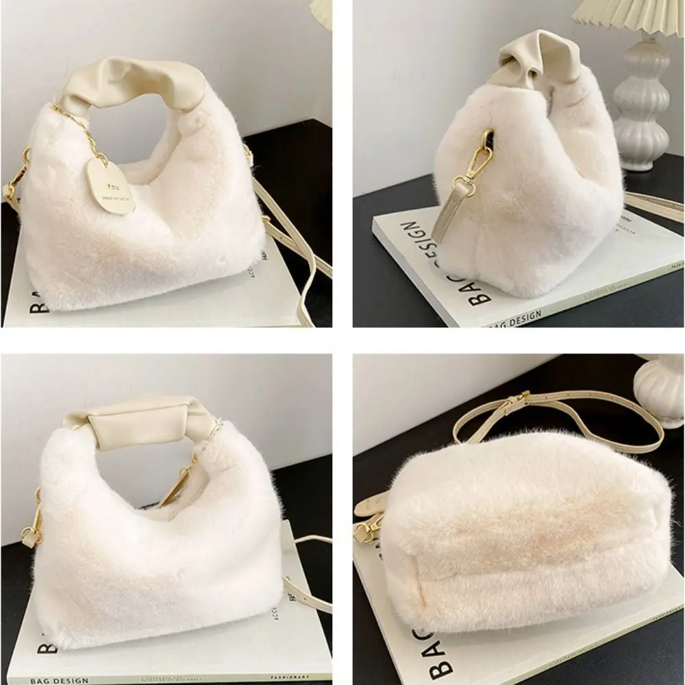 New Winter Plush Bag Long Fur Handbag Women's Crossbody Bag Fashion Trend Shoulder Bag Purses and Handbags