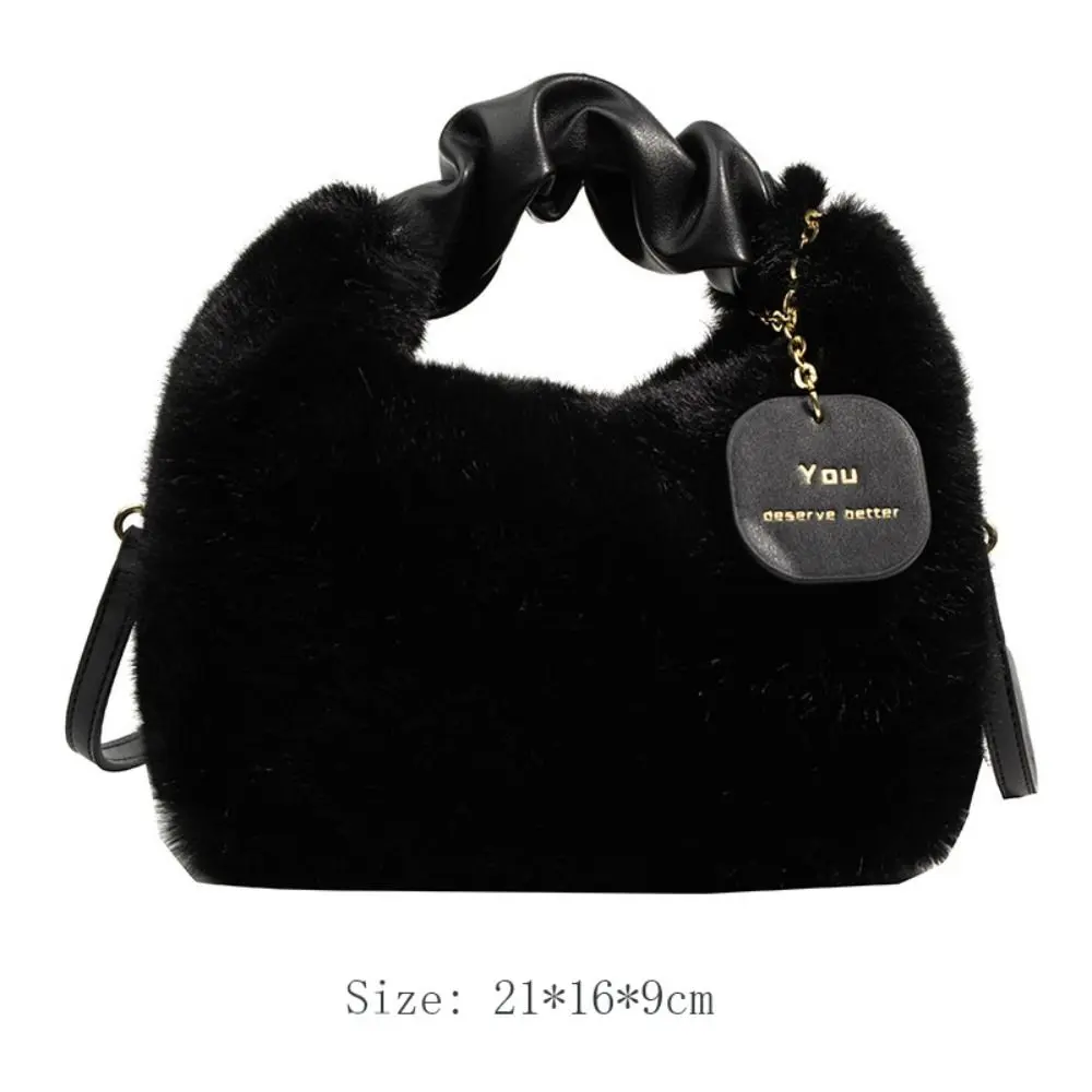 New Winter Plush Bag Long Fur Handbag Women's Crossbody Bag Fashion Trend Shoulder Bag Purses and Handbags
