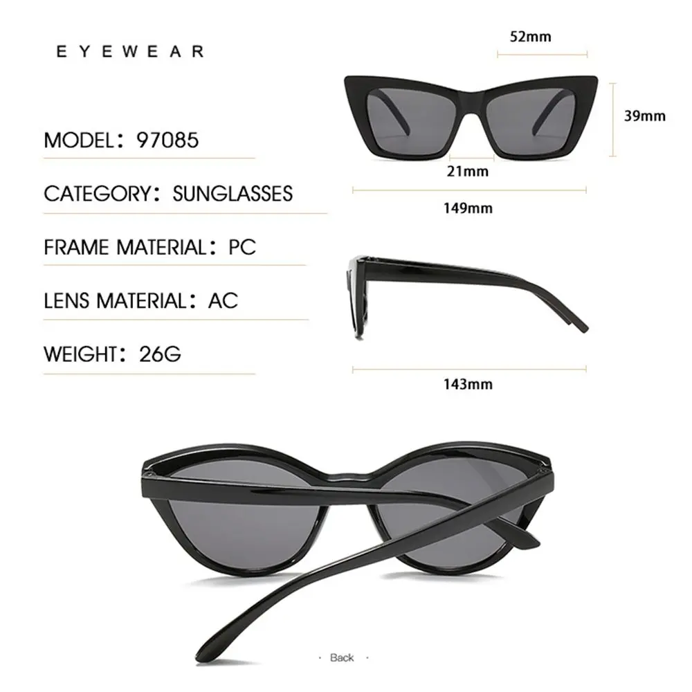 Trendy Cat Eye Sunglasses for Women/Men Retro Square Sun Glasses UV400 Protection Eyewear Summer Shades Fashion Accessories