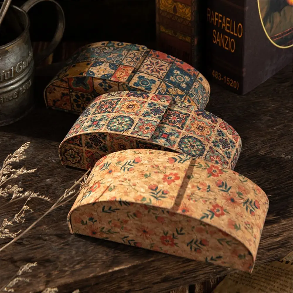 Pressure-Resistant Antique Cork Mural Retro Glasses Case Portable Myopia Storage Sunglassex Box for Unisex