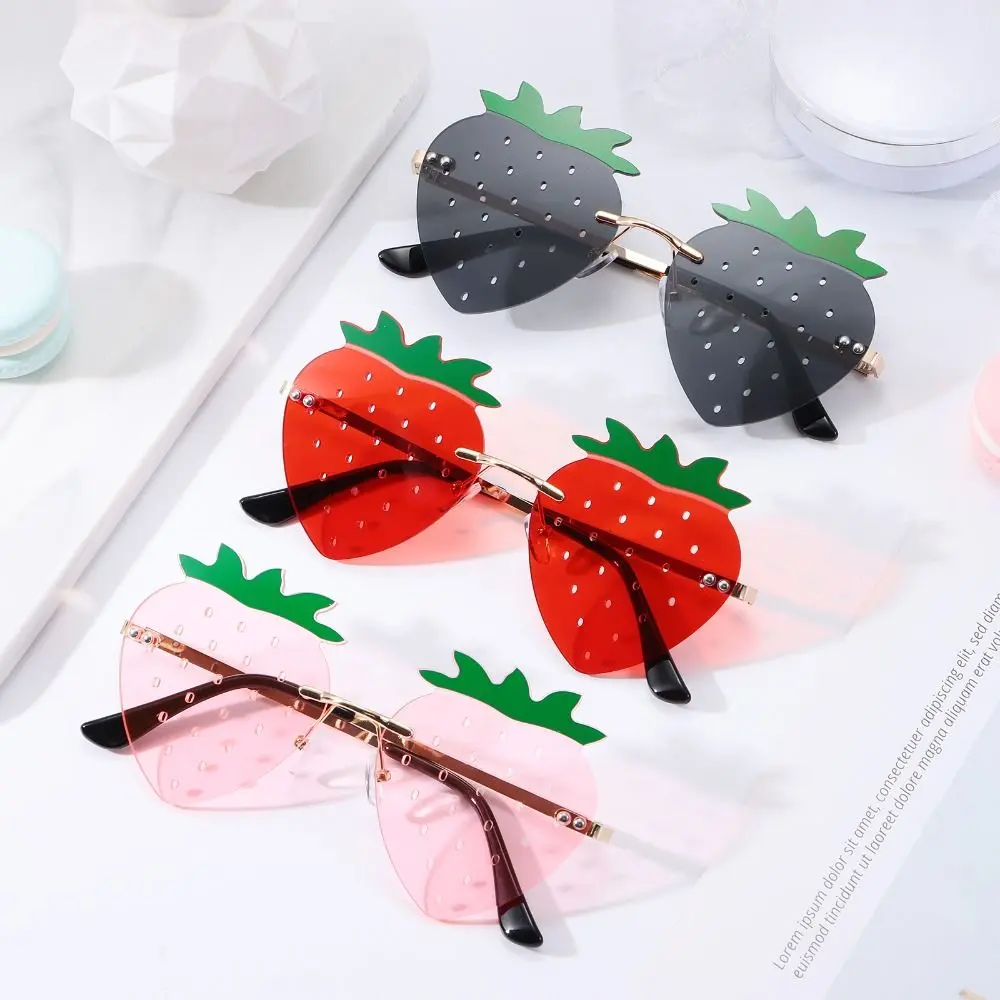 Unique Strawberry Sunglasses for Women Men Festival Party Rave Sun Glasses Christmas Decorations Street Snap Eyewear