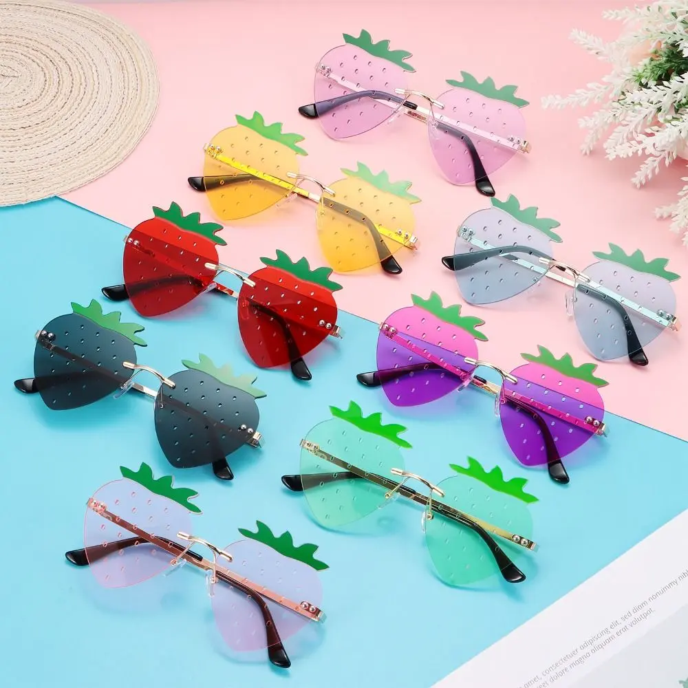 Unique Strawberry Sunglasses for Women Men Festival Party Rave Sun Glasses Christmas Decorations Street Snap Eyewear