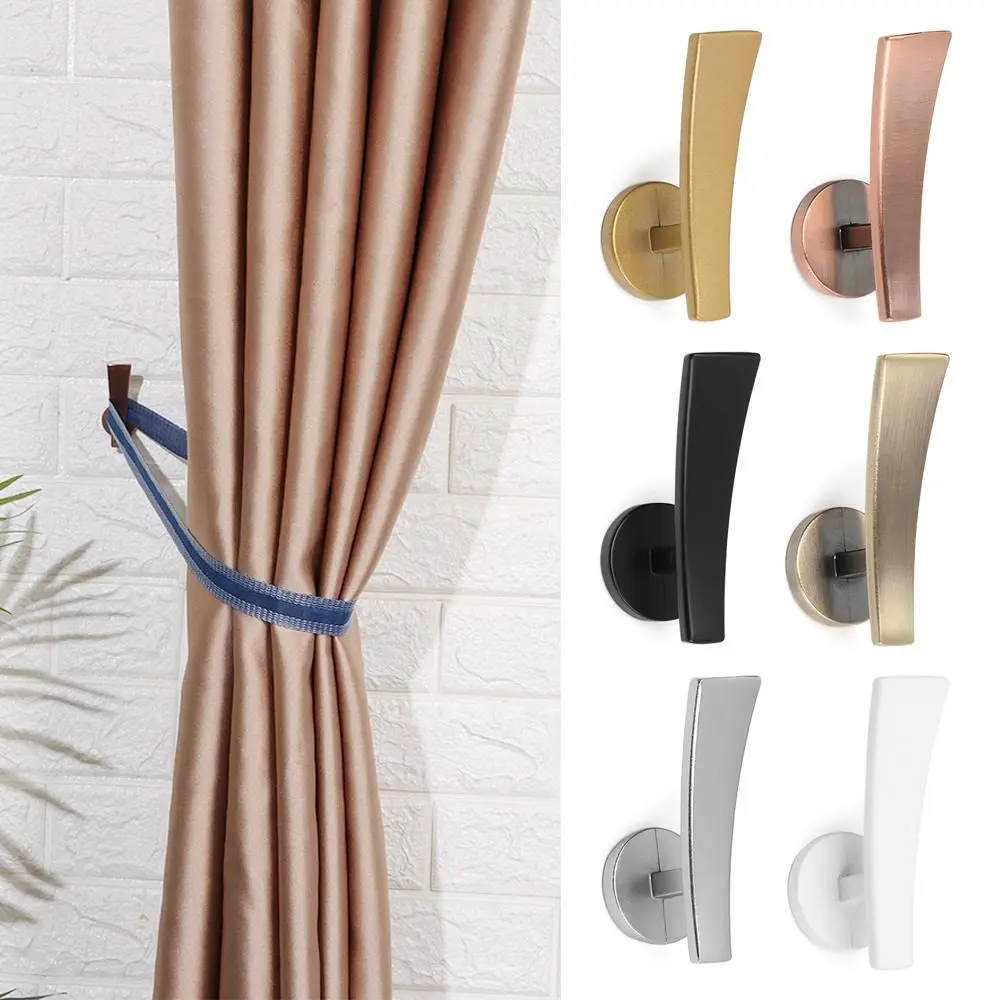 2pcs Wall Mounted Metal Curtain Hooks Holdback Decorative Drapery Curtain Hanger