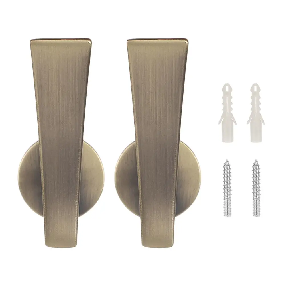2pcs Wall Mounted Metal Curtain Hooks Holdback Decorative Drapery Curtain Hanger