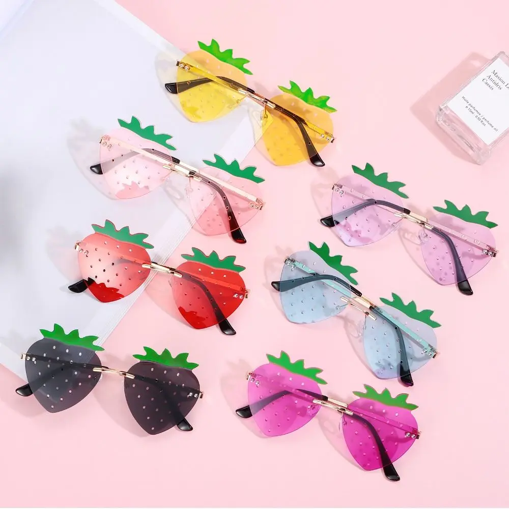 Unique Strawberry Sunglasses for Women Men Festival Party Rave Sun Glasses Christmas Decorations Street Snap Eyewear