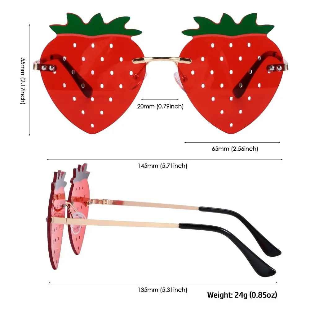 Unique Strawberry Sunglasses for Women Men Festival Party Rave Sun Glasses Christmas Decorations Street Snap Eyewear