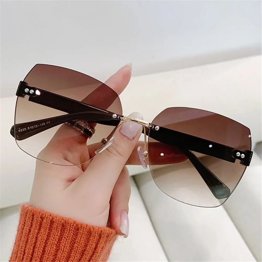 Vintage Rimless Sunglasses 2022 New Women Gradient Sunglasses  Summer Shades Fashion UV400  Frameless Sun Glasses Ladies
