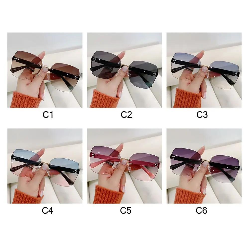Vintage Rimless Sunglasses 2022 New Women Gradient Sunglasses  Summer Shades Fashion UV400  Frameless Sun Glasses Ladies