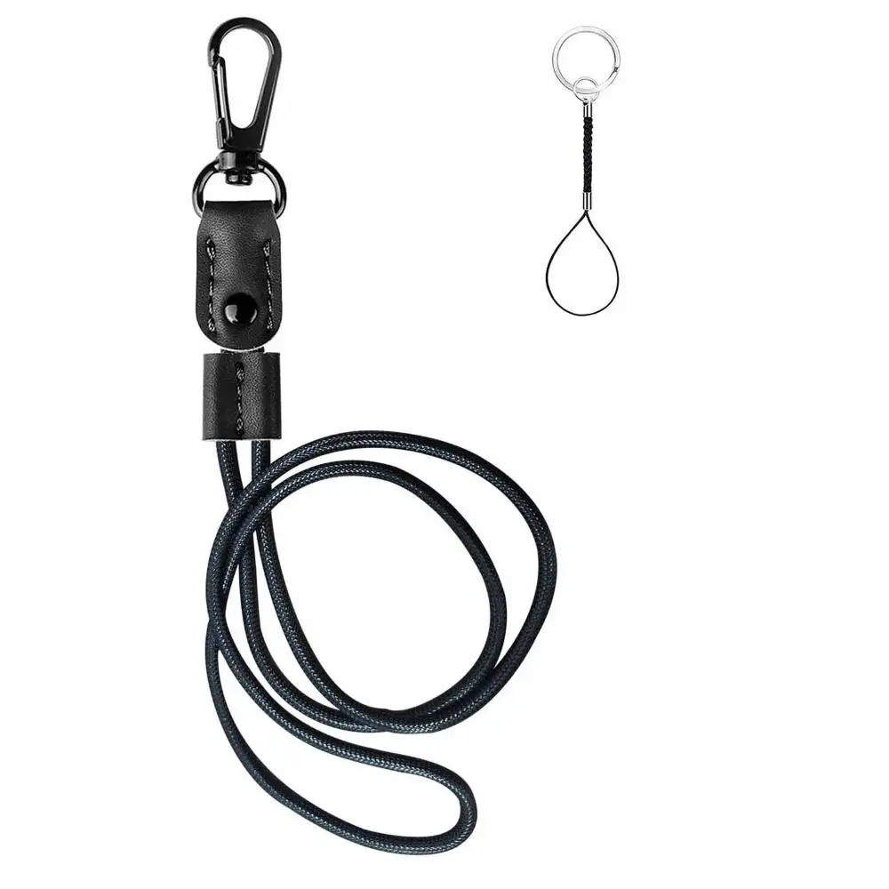 Leather Braided Badge Lanyard for ID Card Holder Keys Office Adjustable Lanyard with Strong Metal Clasp Keychain Holder Neck