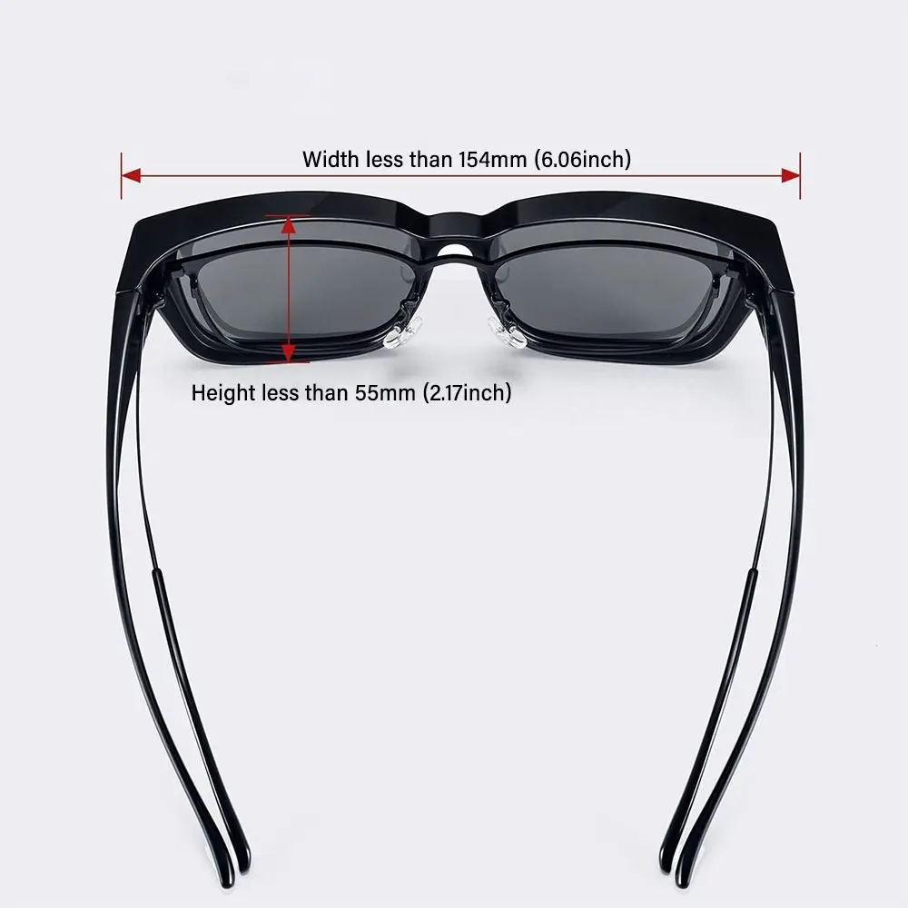 Polarized Fit Over Glasses Sunglasses for Women Men, Trendy Square Wrap Around Shades for Driving Riding, UV Protection