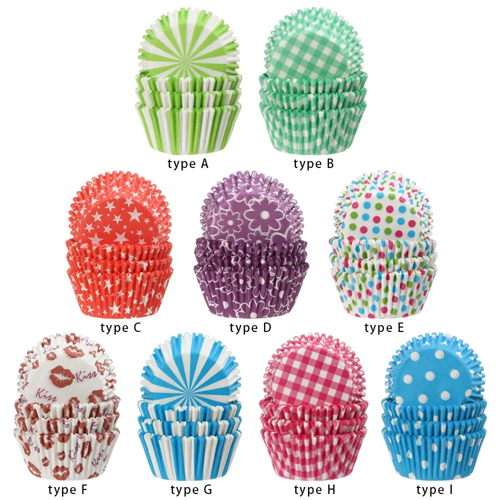 100Pcs CupCake Cake Mold Baking Tools Oil Proof Paper Holder Muffin Box Cup Case Party Tray Cake Decorating Party Supplies