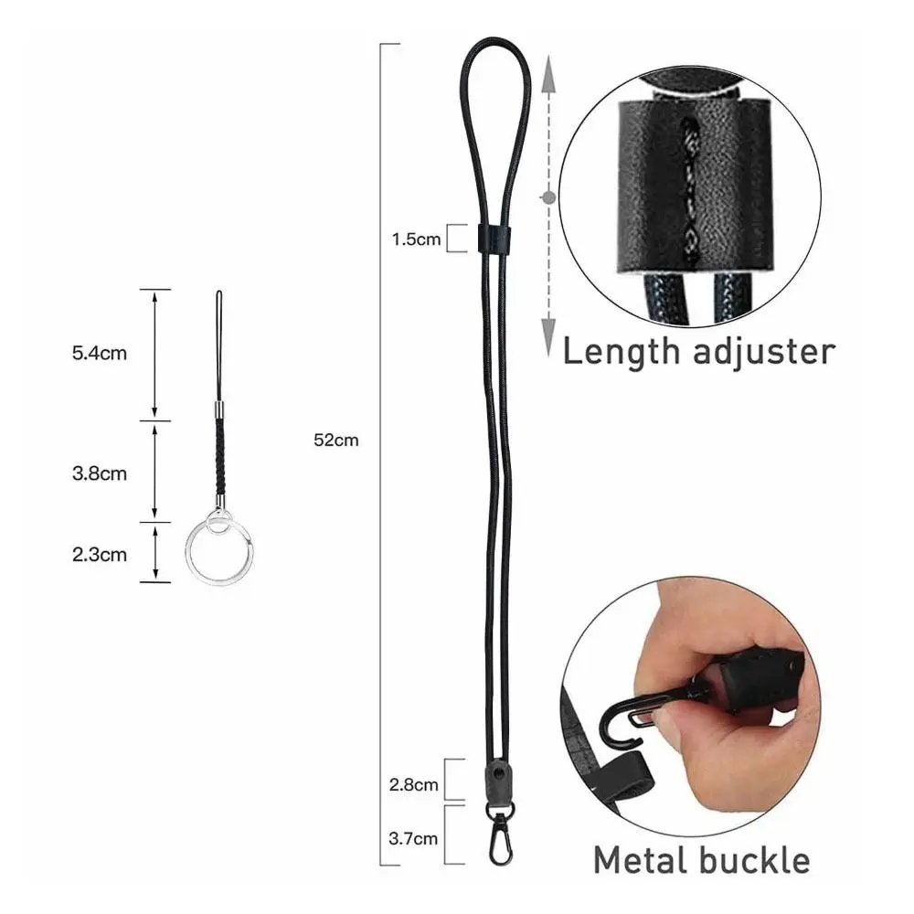 Leather Braided Badge Lanyard for ID Card Holder Keys Office Adjustable Lanyard with Strong Metal Clasp Keychain Holder Neck
