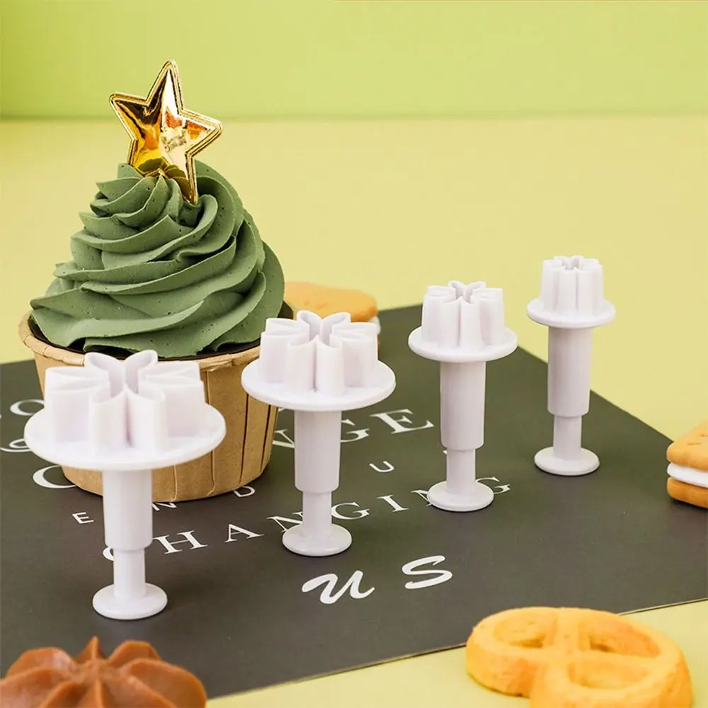 Cake Decoration Mould 4Pcs Daisy Flower Fondant Cake Cutter Plunger Cookie Mold
