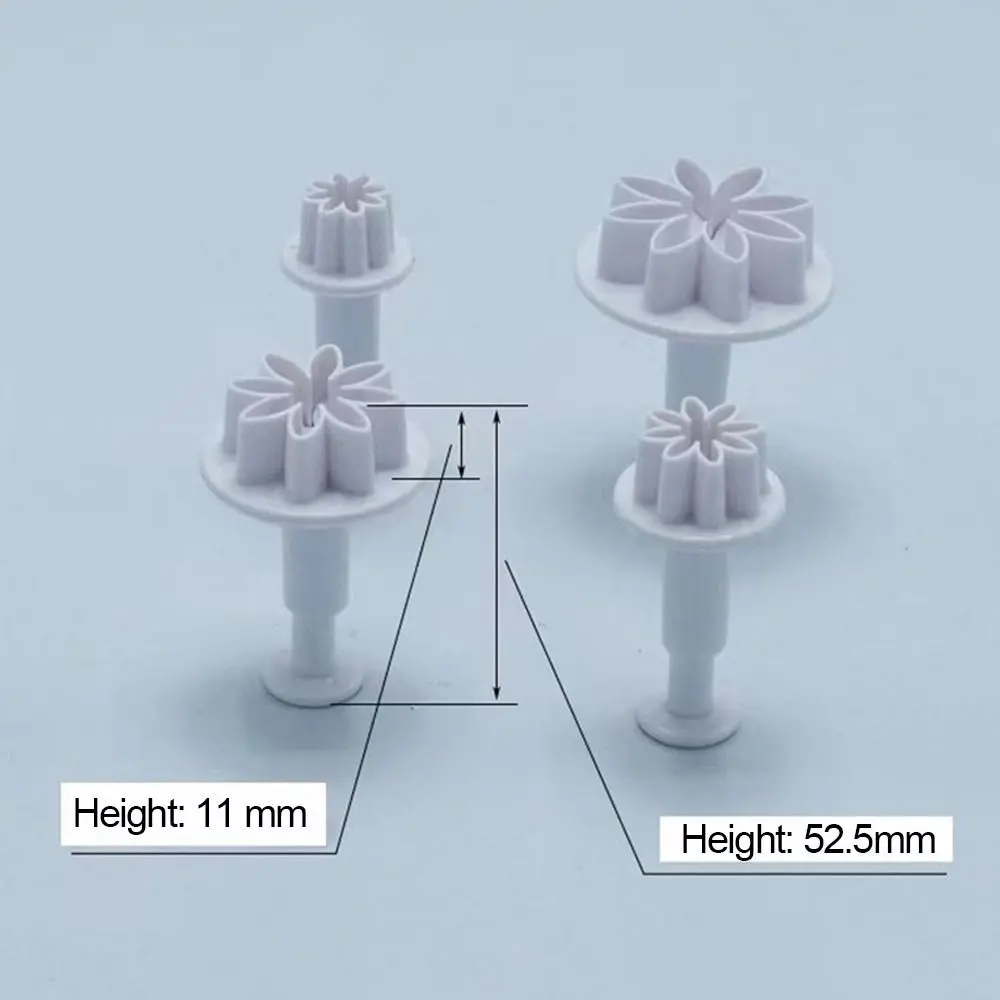 Cake Decoration Mould 4Pcs Daisy Flower Fondant Cake Cutter Plunger Cookie Mold