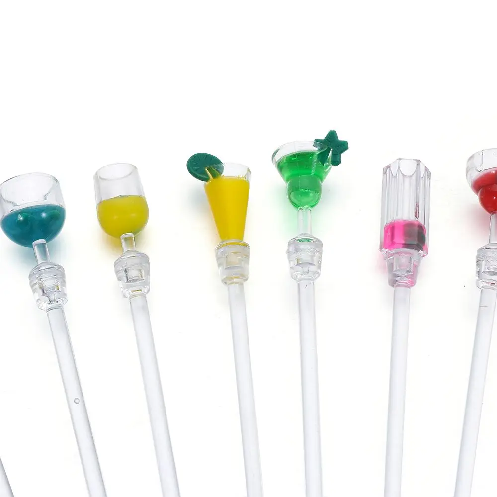 10Pcs/Set Acrylic Drink Stirrers Kitchen Party Restaurant Tool Juice Bar Cocktail Drink Mixer Swizzle Stick Wine Agitators