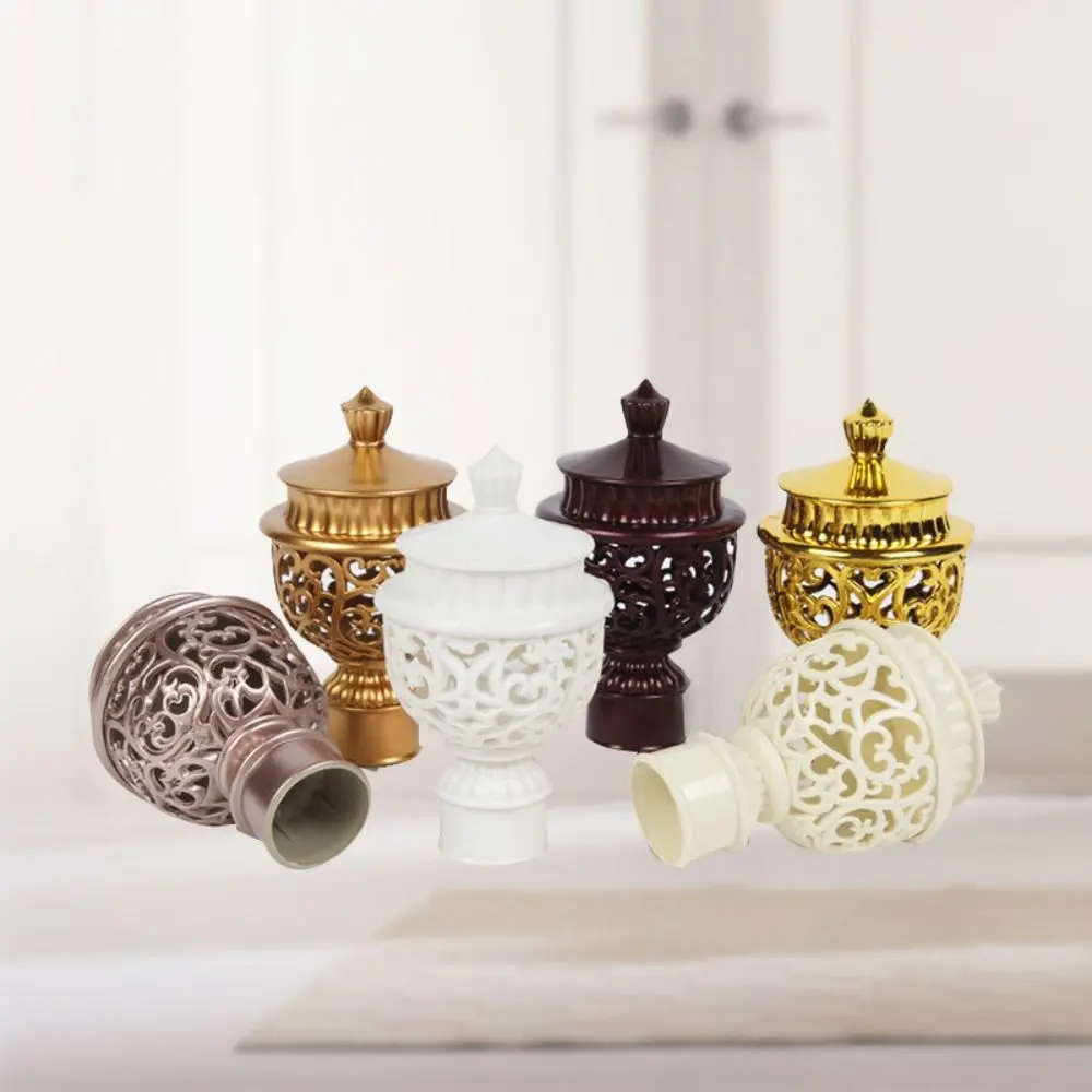 4Pcs/set Fashionable Curtain Rod Decorative Head Home Decor European Style Roman Pole Sealing Plug Practical