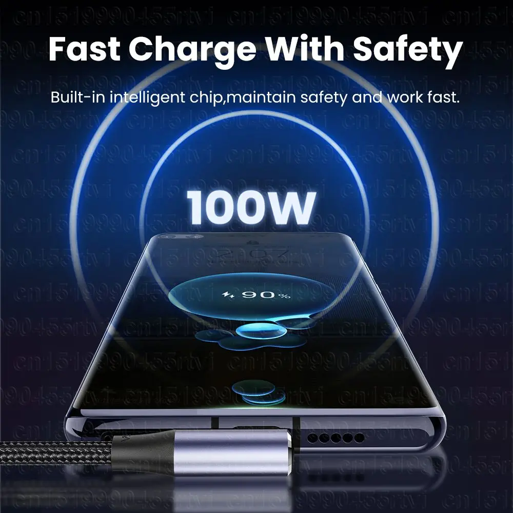 100W PD Fast Charging Line USB C to USB Type C Cable Quick Charge 4.0 Right Angle Wire 90 Degree Data Cable For Laptop Mobile