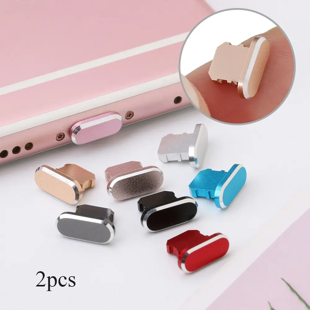 2pcs Metal Anti Dust Charger Dock Plug Stopper Cap Cover for iP 13 12 11 Pro Max X XR Max 8 7 6S Plus