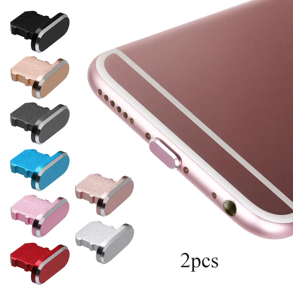 2pcs Metal Anti Dust Charger Dock Plug Stopper Cap Cover for iP 13 12 11 Pro Max X XR Max 8 7 6S Plus