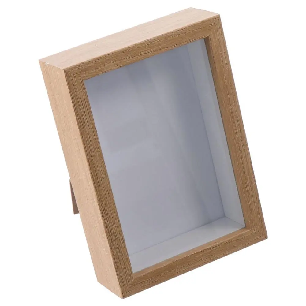 1PC Shadow Box Frame Multi-size Wooden Photo Frame For Dried Flower Rectangular Glass Display Case For Flora Ticket Crafts