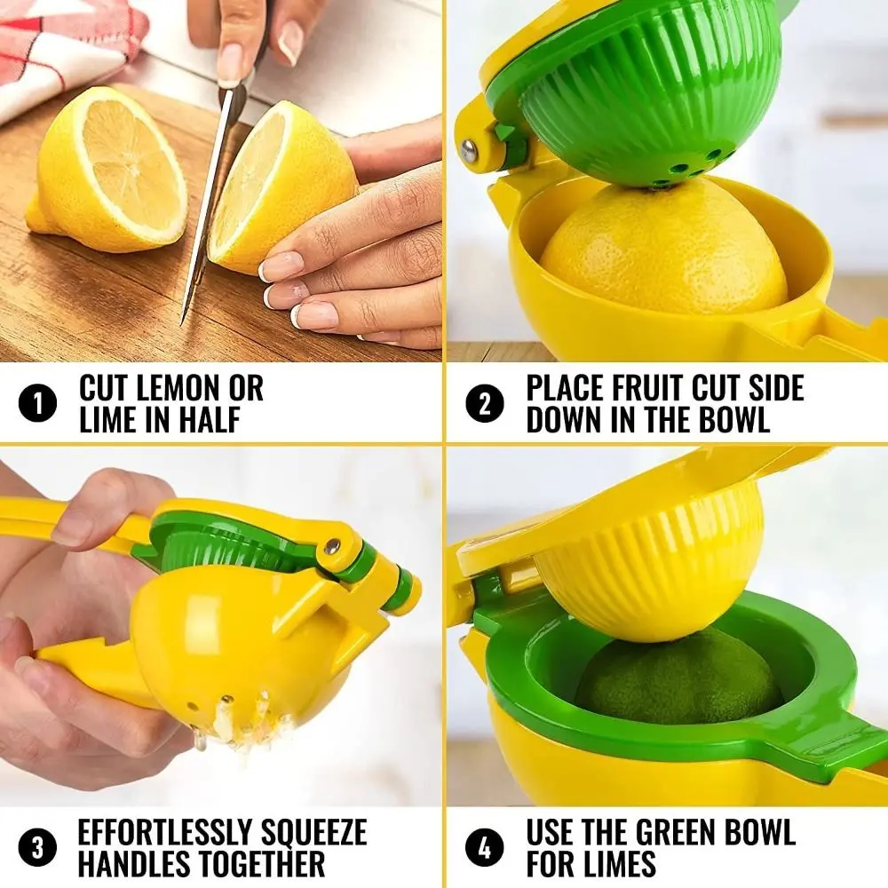 Plastic Lemon Lime Squeezer Manual Citrus Press Juicer 2 in 1
