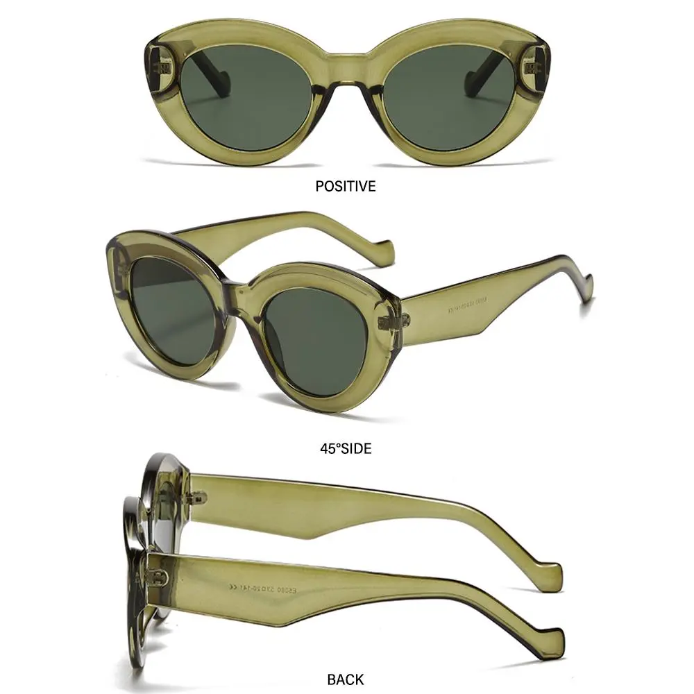 Oversized Cat Eye Sunglasses for Women Cute Oval Thick Frame Cat Eye Sun Glasses Chic Retro Style Shades