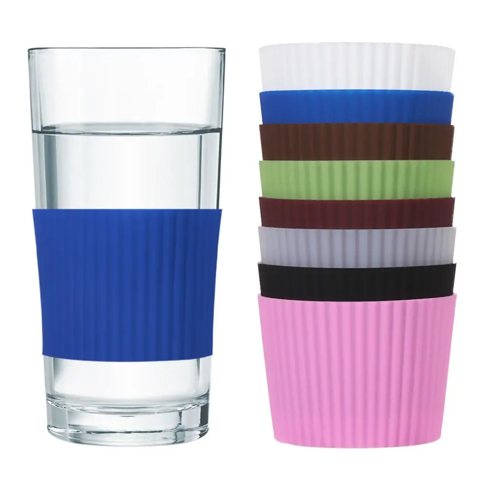Kitchen Tool Durable Round Table Mats Bottle Sleeves Water Cup Coasters Silicone Cup Sleeve Insulation Cup Cover