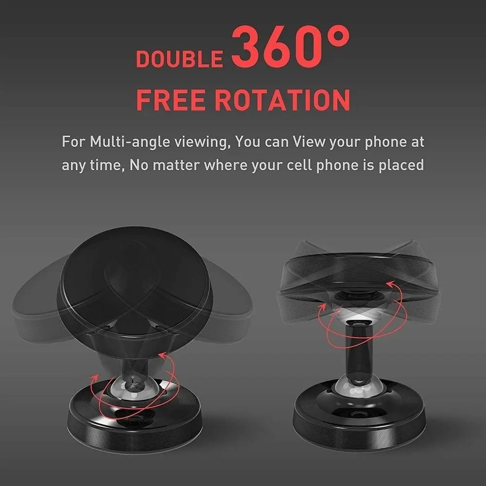 Double-sided Magnetic Car Phone Holder Dual Magnet Phone Mount Stand for Gym Kitchen
