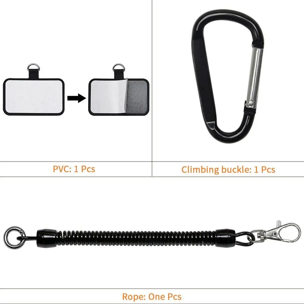 Spring Loaded Mobile Phone Lanyard Lanyard Fixing Piece for Anti-Lost Mobile Phones Spring Lanyard Phone Holder