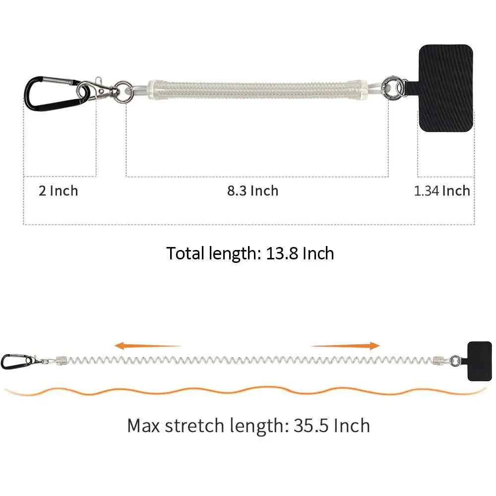 Spring Loaded Mobile Phone Lanyard Lanyard Fixing Piece for Anti-Lost Mobile Phones Spring Lanyard Phone Holder