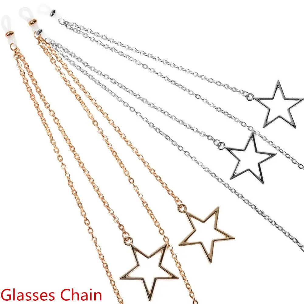 New Fashion Womens Penadant Eyeglass Chains Hollow Star Sunglasses Reading Glasses Chain Eyewears Cord Holder Neck Strap Rope