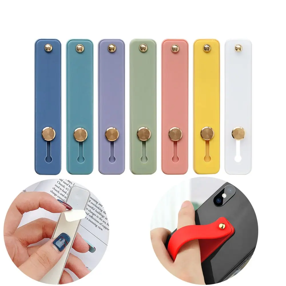 Silicone Phone Hand Band Holder Finger Ring Push Pull Grip Stand Candy Color Bracket