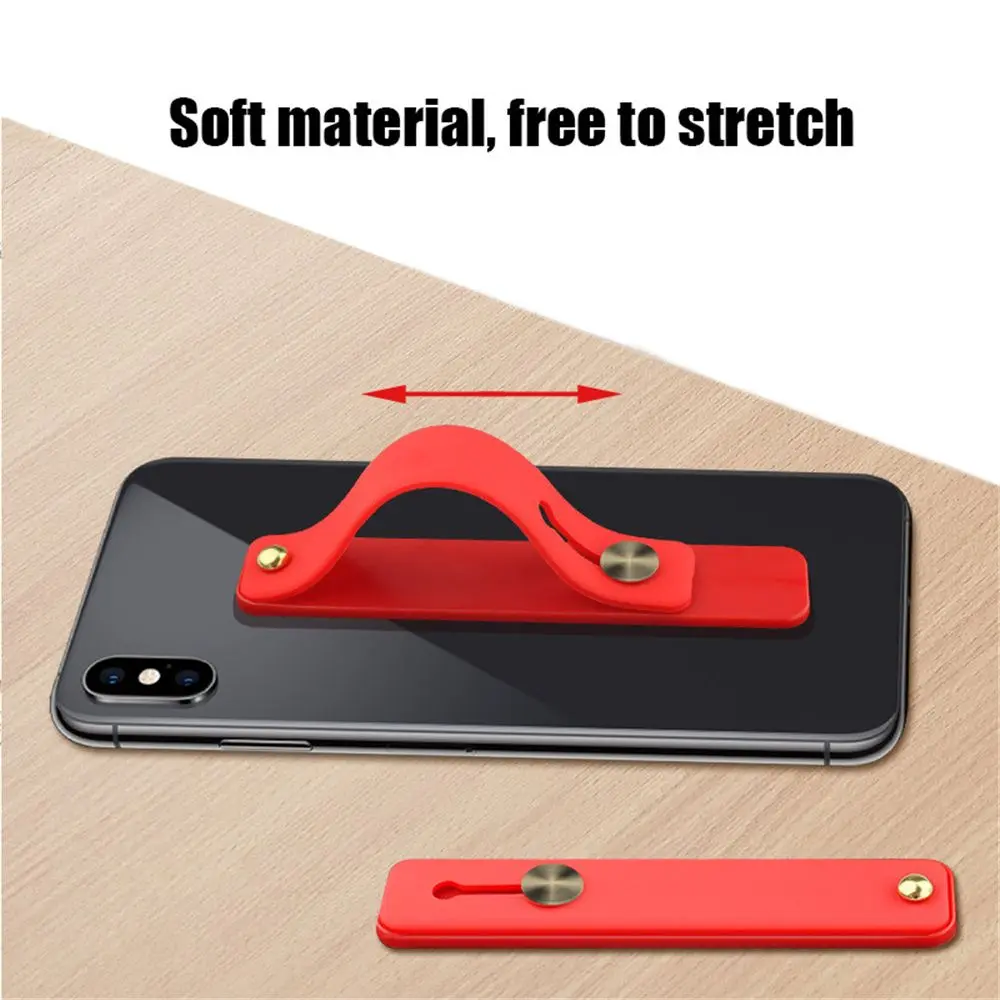 Silicone Phone Hand Band Holder Finger Ring Push Pull Grip Stand Candy Color Bracket