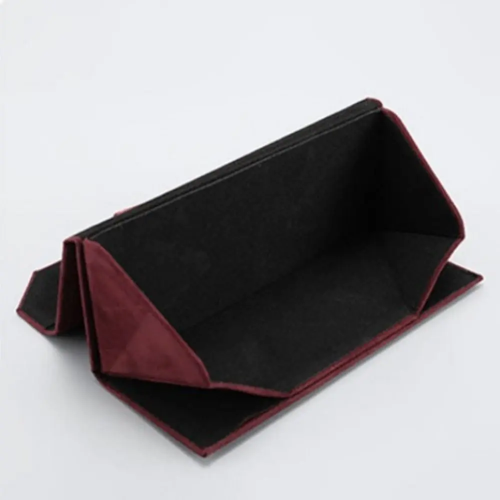 European Hot velvet triangle folding glasses Women case Elegant sunglasses case men soft noble reading glasses box Wholesale