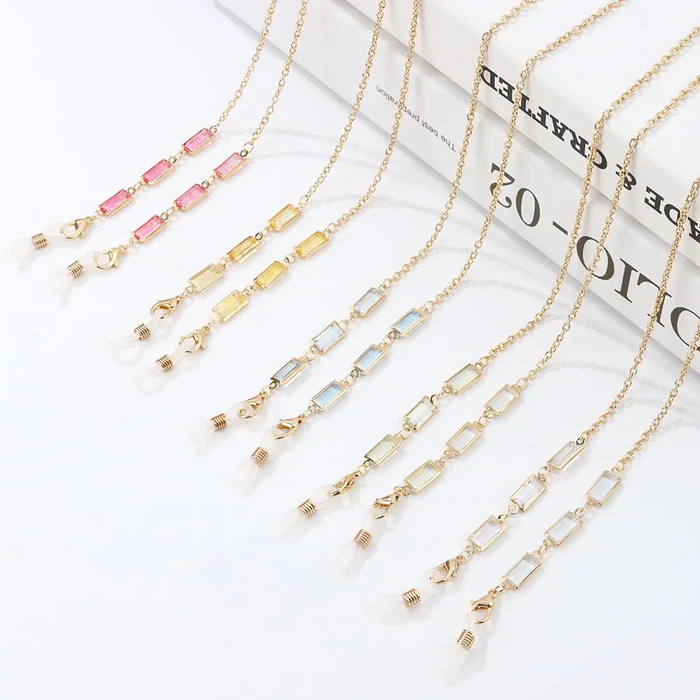 Crystal Beaded Glasses Chains Metal Sunglasses Lanyards Anti-lost Eyeglasses Strap Cord Holder Fashion Eyewear Accessories