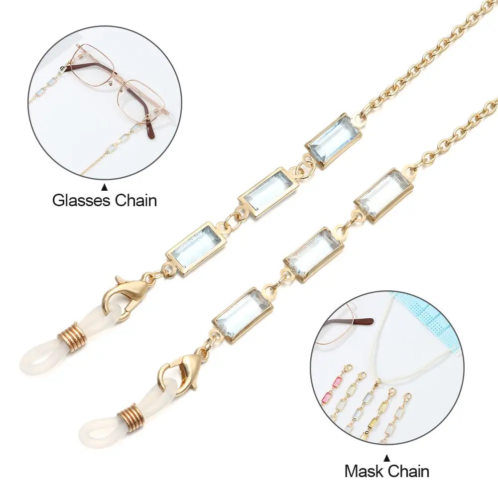 Crystal Beaded Glasses Chains Metal Sunglasses Lanyards Anti-lost Eyeglasses Strap Cord Holder Fashion Eyewear Accessories