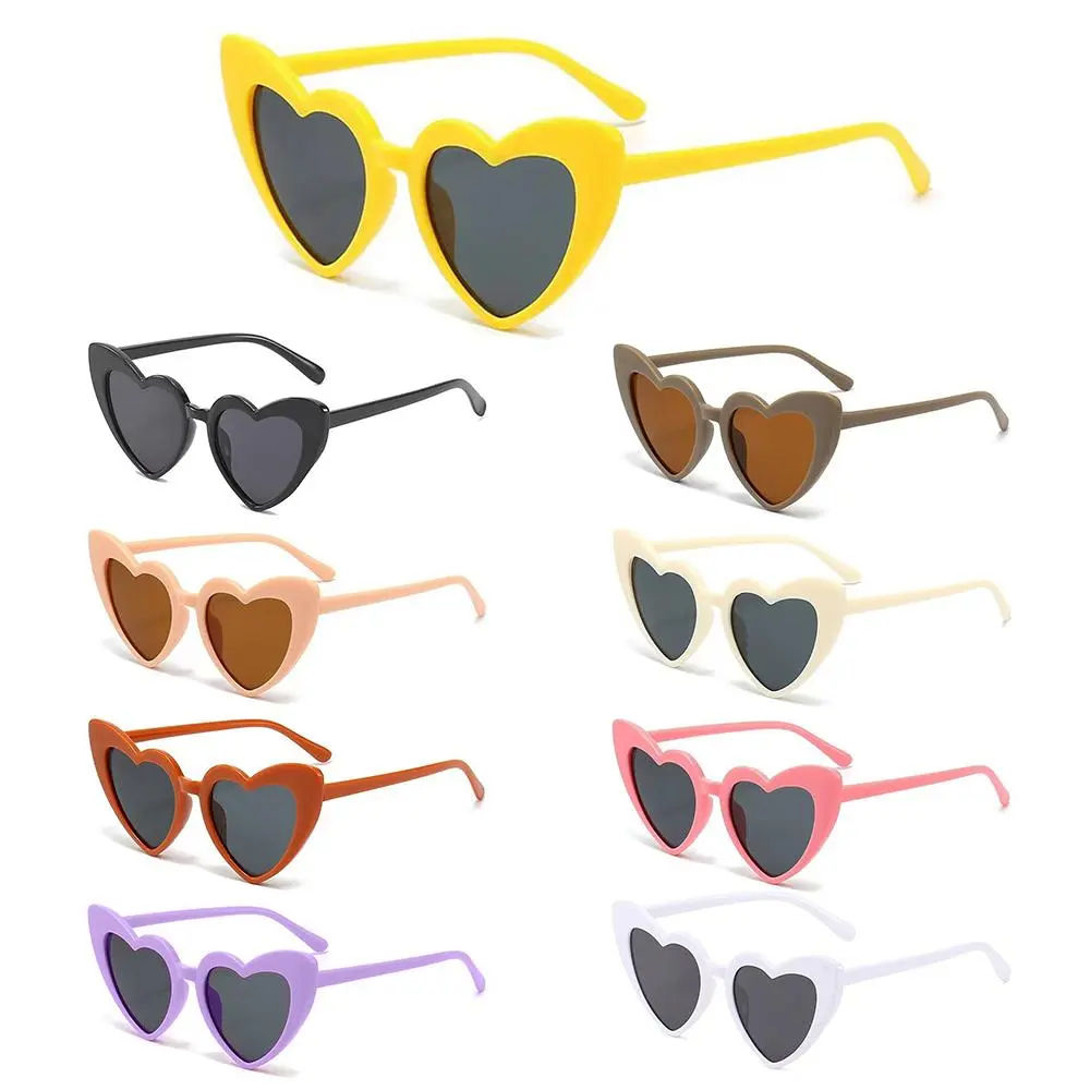 Kids Heart Sunglasses Toddler Sunglasses Vintage Heart-Shaped Glasses for Boys Girls 3-9 Years Outdoor Children Cartoon Eyewear