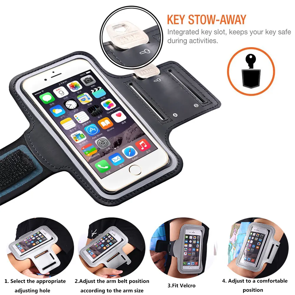 4-6.5 Inch Running Bags Men Women Armbands Touch Screen Cell Phone Arms Band Phone Case Sports Accessories Smartphone