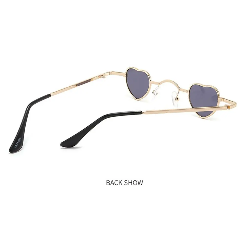 Mini Heart Shaped Sunglasses Women Men Ultra-small Metal Frame Hip Hop Punk Sun Glasses Ins Shades